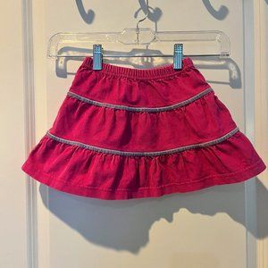 Hanna Andersson Corduroy Pink Tiered Skirt, Size 12 to 18 Months